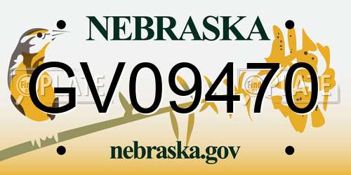 GV09470 Nebraska License Plate