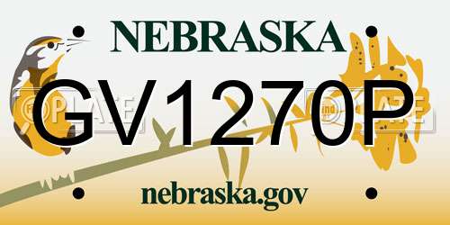 GV1270P Nebraska License Plate