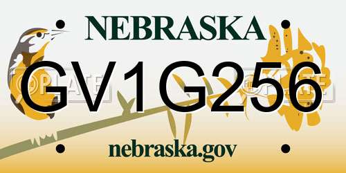 GV1G256 Nebraska License Plate