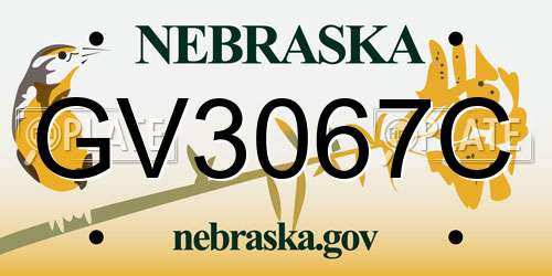 GV3067C Nebraska License Plate