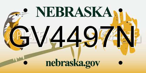 GV4497N Nebraska License Plate