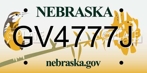 GV4777J Nebraska License Plate
