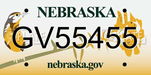 GV55455 Nebraska License Plate
