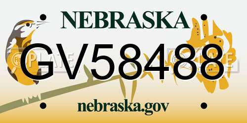 GV58488 Nebraska License Plate