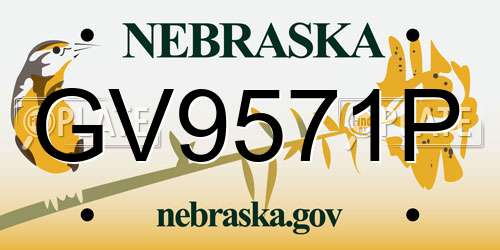 GV9571P Nebraska License Plate