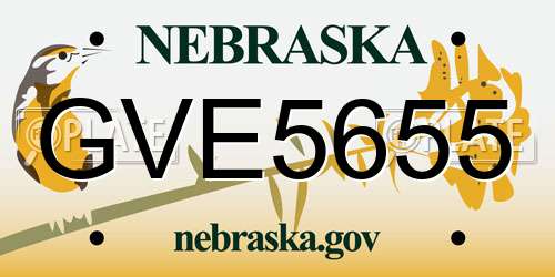 GVE5655 Nebraska License Plate