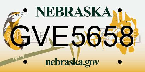 GVE5658 Nebraska License Plate