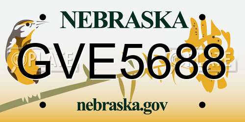 GVE5688 Nebraska License Plate