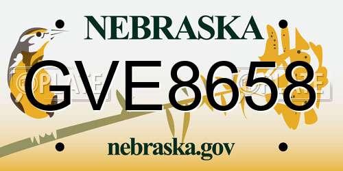 GVE8658 Nebraska License Plate