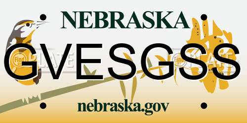 GVESGSS Nebraska License Plate