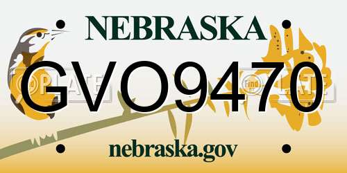 GVO9470 Nebraska License Plate