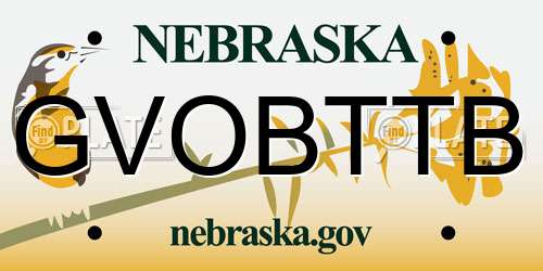 GVOBTTB Nebraska License Plate
