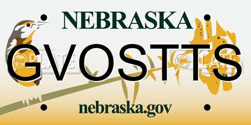 GVOSTTS Nebraska License Plate