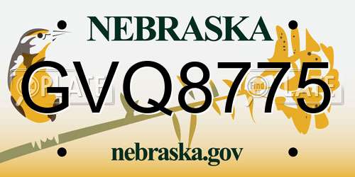 GVQ8775 Nebraska License Plate