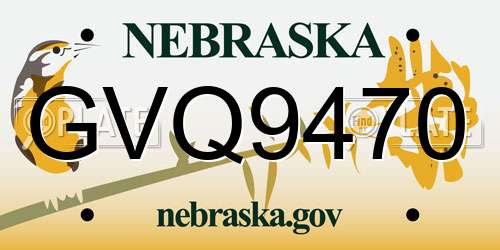 GVQ9470 Nebraska License Plate