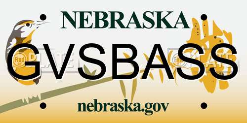 GVSBASS Nebraska License Plate