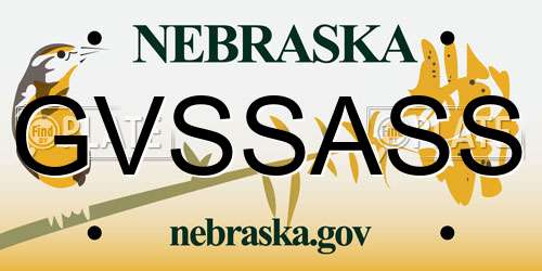 GVSSASS Nebraska License Plate