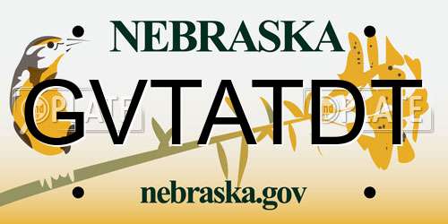 GVTATDT Nebraska License Plate