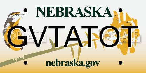 GVTATOT Nebraska License Plate