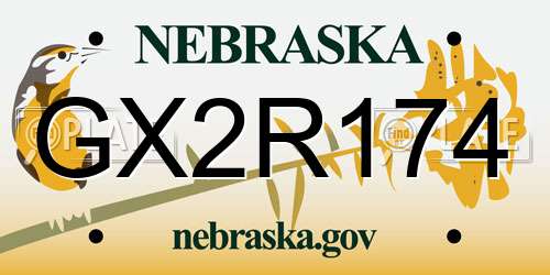 GX2R174 Nebraska License Plate