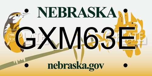 GXM63E Nebraska License Plate