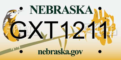 GXT1211 Nebraska License Plate
