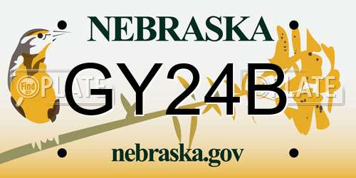 GY24B Nebraska License Plate