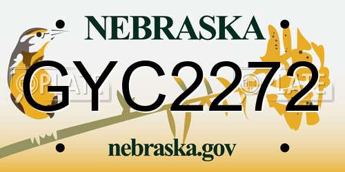 GYC2272 Nebraska License Plate
