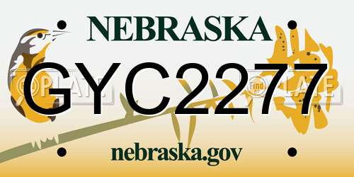 GYC2277 Nebraska License Plate
