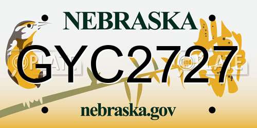 GYC2727 Nebraska License Plate
