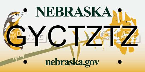 GYCTZTZ Nebraska License Plate