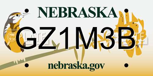 GZ1M3B Nebraska License Plate