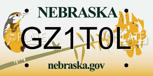 GZ1T0L Nebraska License Plate