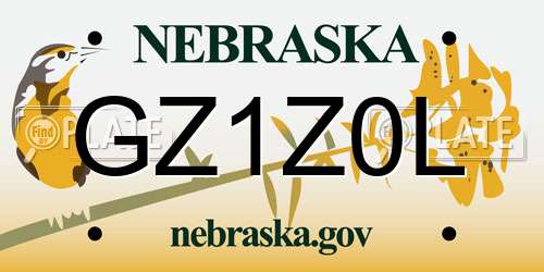 GZ1Z0L Nebraska License Plate