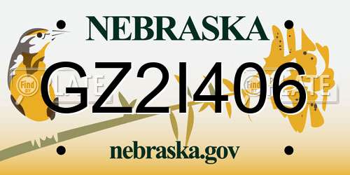 GZ2I406 Nebraska License Plate