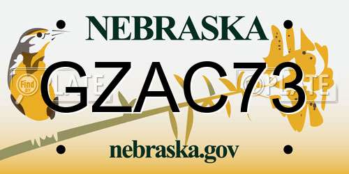 GZAC73 Nebraska License Plate