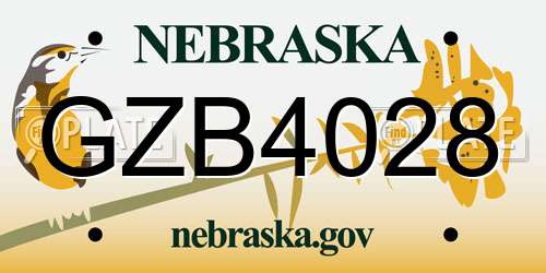 GZB4028 Nebraska License Plate