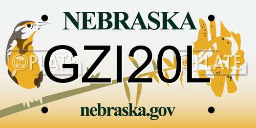 GZI20L Nebraska License Plate