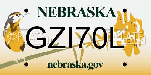 GZI70L Nebraska License Plate