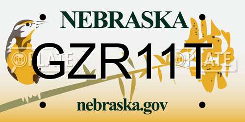 GZR11T Nebraska License Plate
