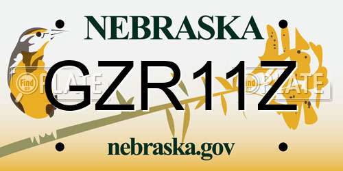 GZR11Z Nebraska License Plate