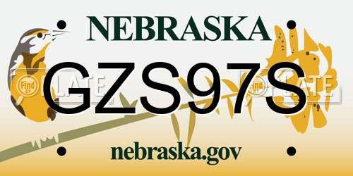 GZS97S Nebraska License Plate