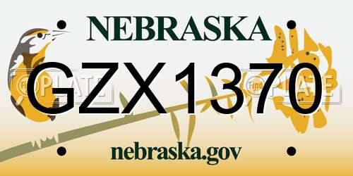 GZX1370 Nebraska License Plate