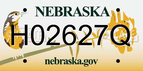 H02627Q Nebraska License Plate