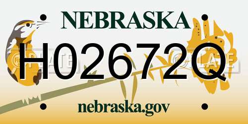 H02672Q Nebraska License Plate