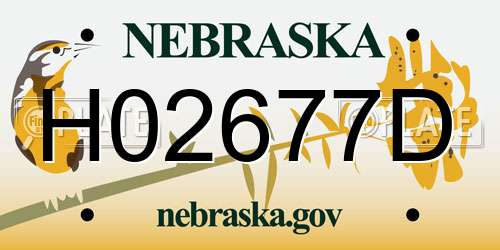 H02677D Nebraska License Plate