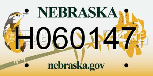 H060147 Nebraska License Plate