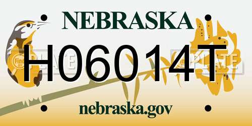 H06014T Nebraska License Plate