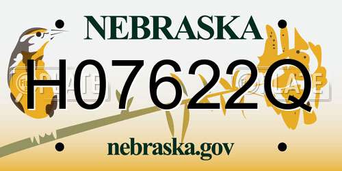 H07622Q Nebraska License Plate