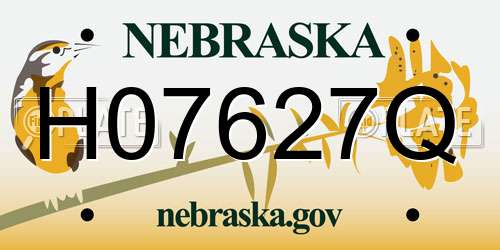 H07627Q Nebraska License Plate